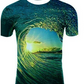 Men's 3D Abstract Print T-Shirt Light Purple XL