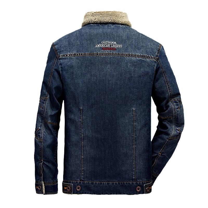 Men's Winter Denim Jacket Trendy Warm Wool Liner Coat Male Thicker Outwear Jean Jackets Men Cowboy Casual Outfits Plus Size 4XL