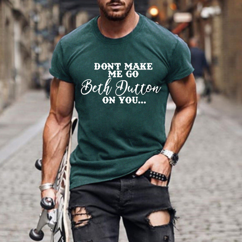 Men's letters printed short sleeves t-shirts