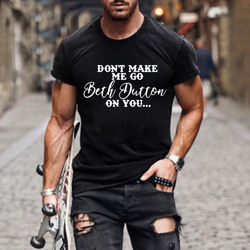 Men's letters printed short sleeves t-shirts