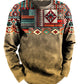 Men's Folklore Pattern Casual Long-sleeved Tee color2 M