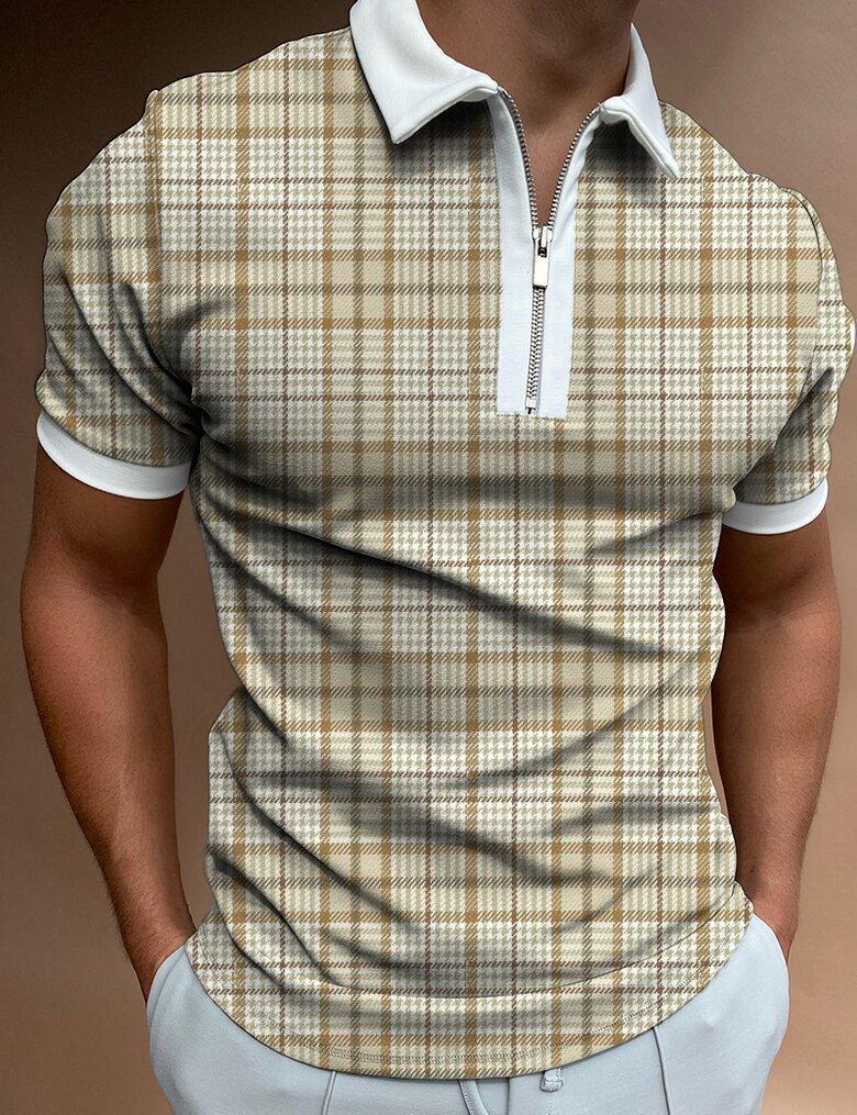 Men's Art Print Pattern Casual Short Sleeve POLO Shirt