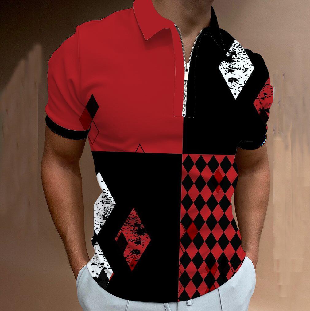 Men's Art Print Pattern Casual Short Sleeve POLO Shirt