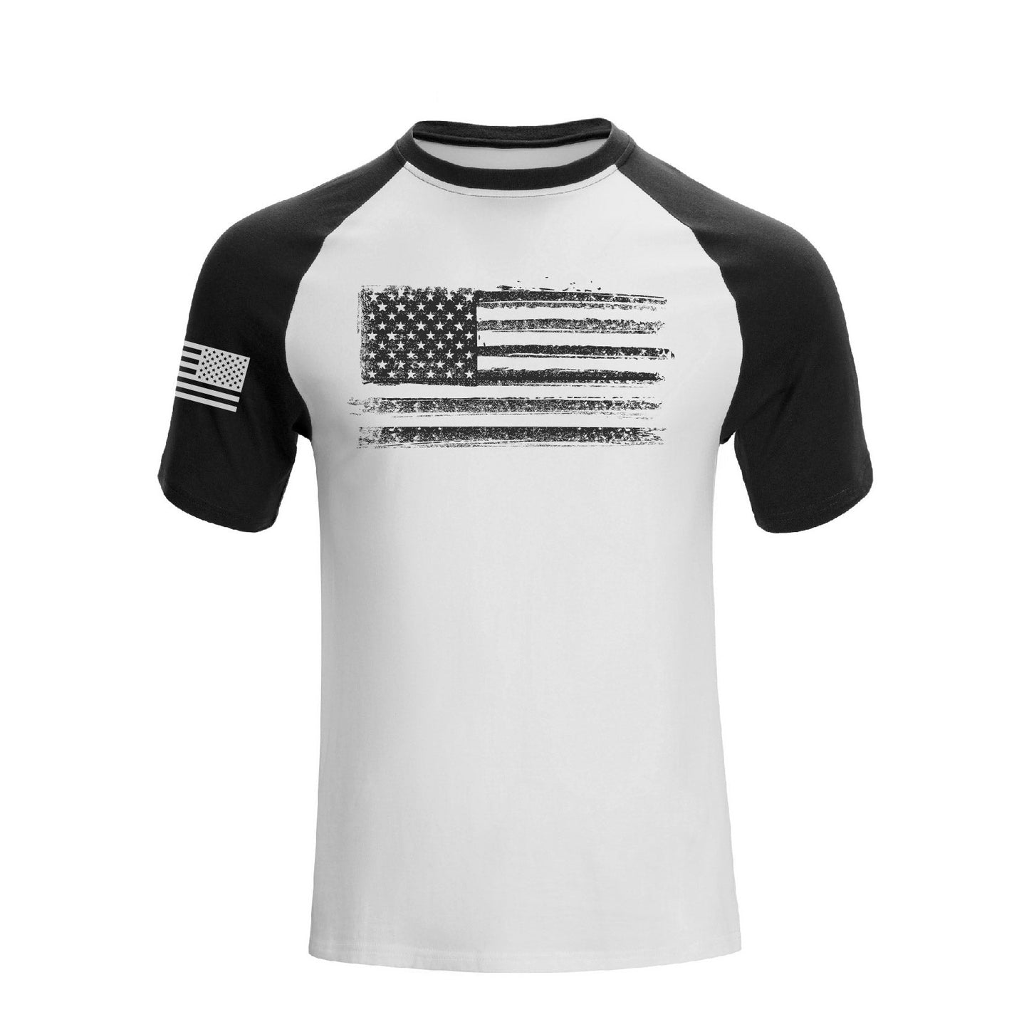 Men's Patriotic American Flag Raglan Sleeve Short-sleeve T-shirts