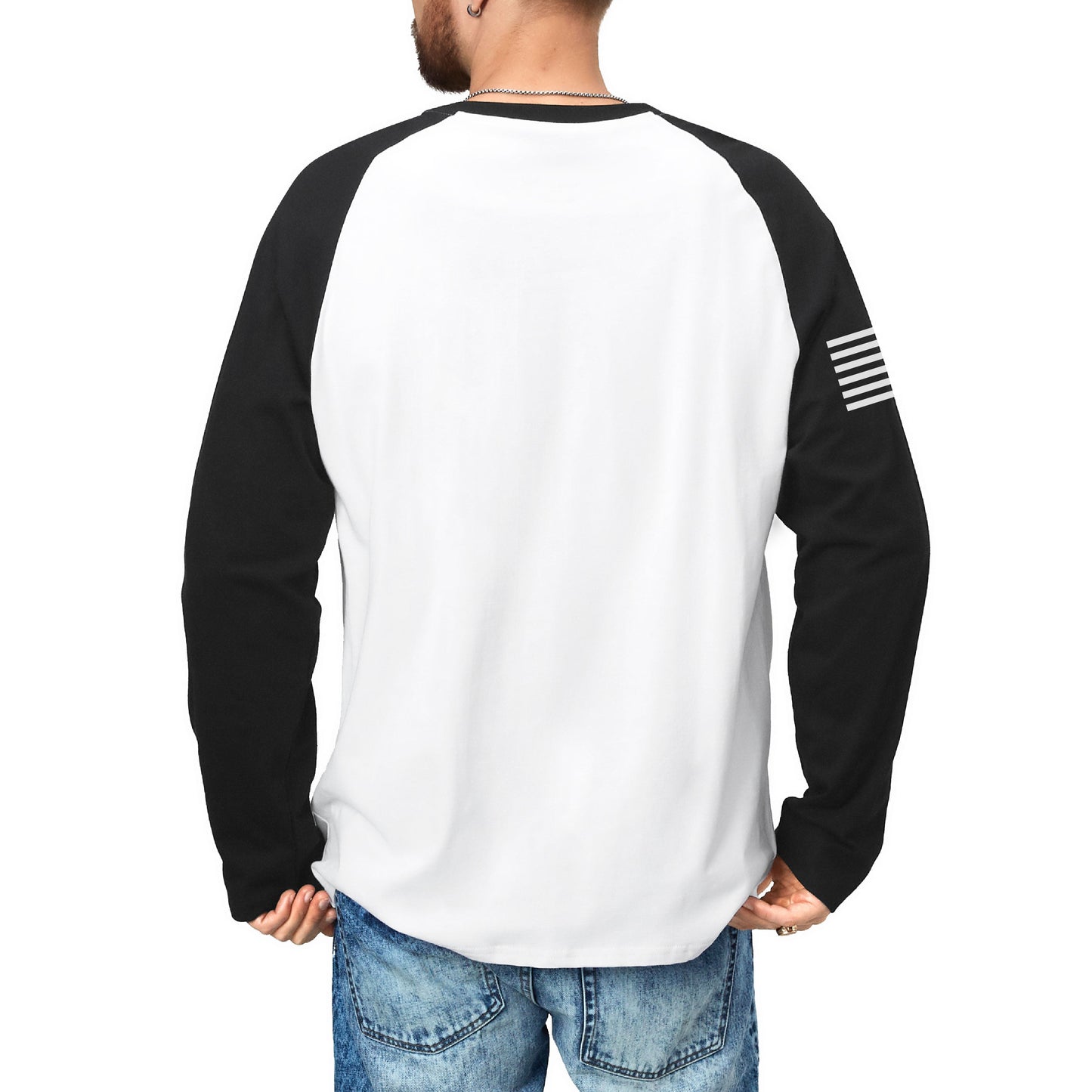 Men's Patriotic American Flag Raglan Sleeve Long Sleeve T-shirts