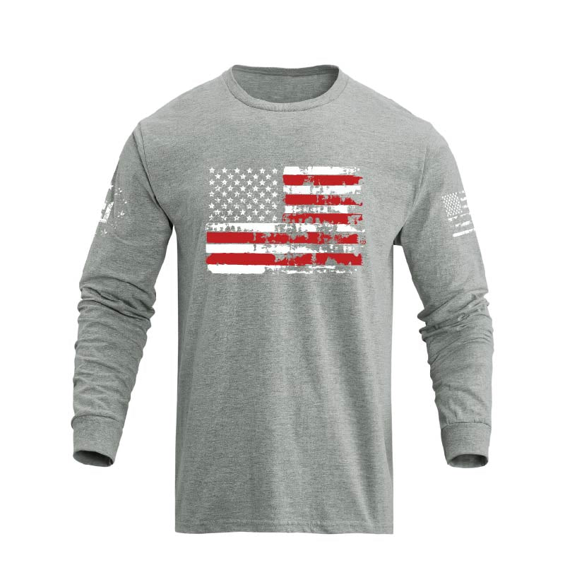 Men's American Flag Graphic Long Sleeve T-Shirt