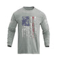 Men's American Flag Shield Graphic Long Sleeve  T-Shirt