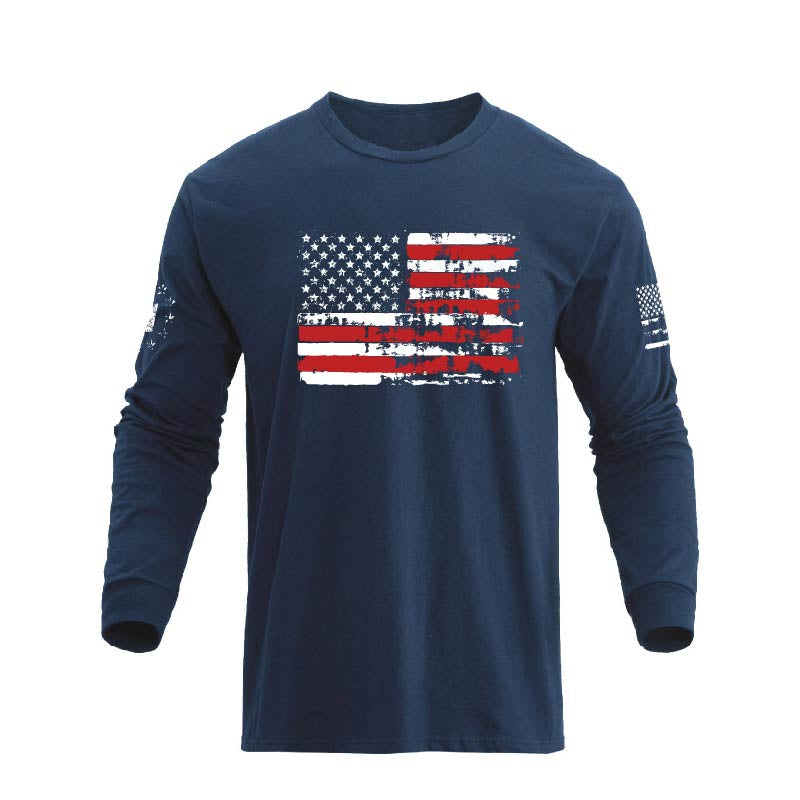 Men's American Flag Graphic Long Sleeve T-Shirt