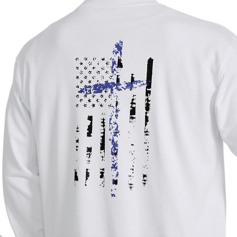 Men's 100% Cotton Patriotic American Flag with Cross  Graphic Sweatshirts