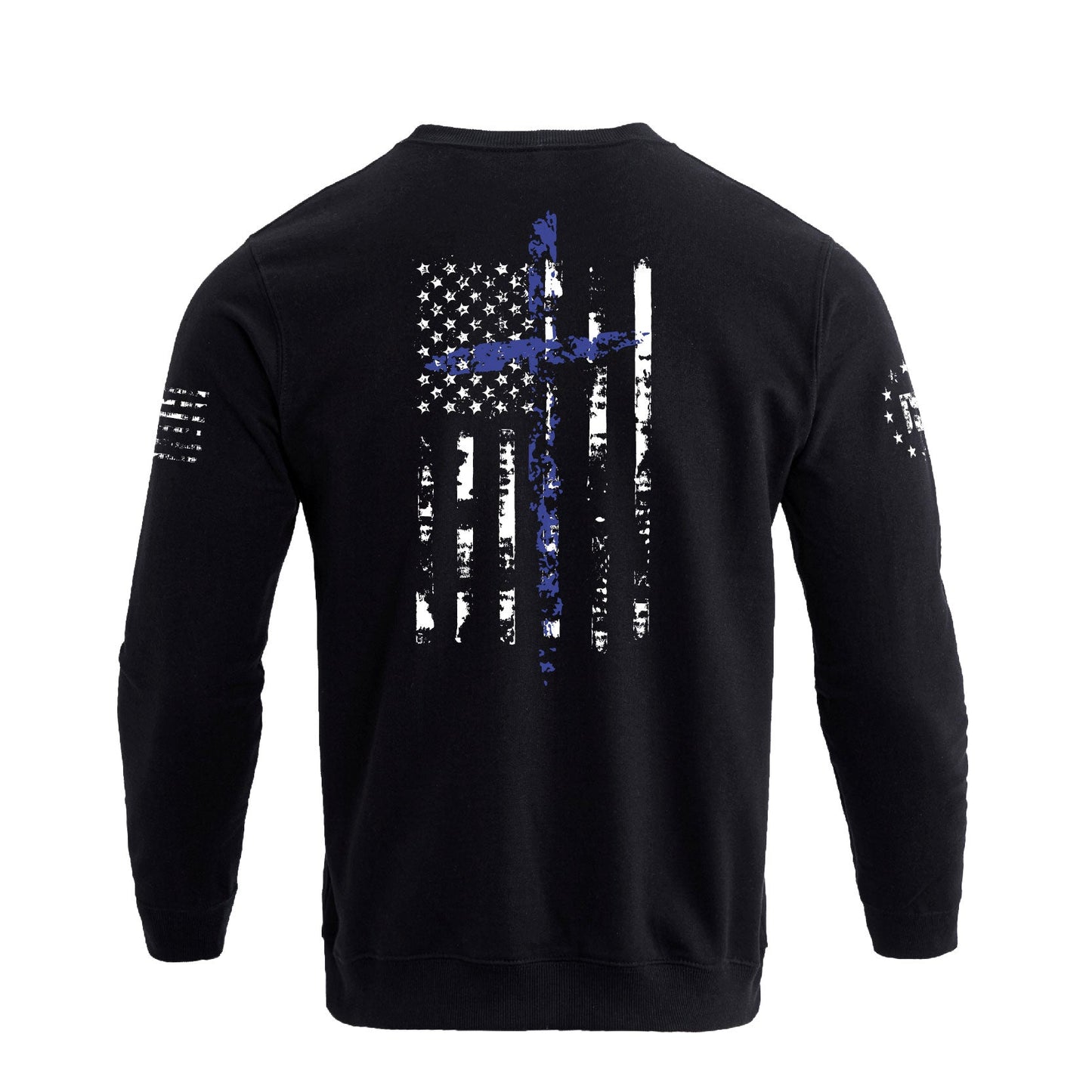 Men's 100% Cotton Patriotic American Flag with Cross  Graphic Sweatshirts