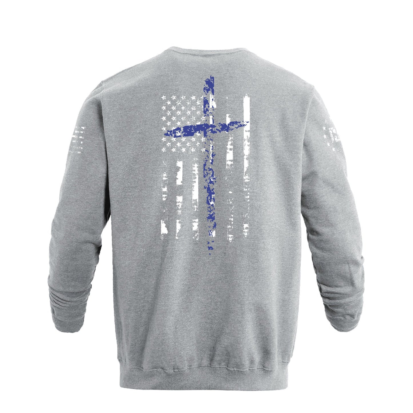Men's 100% Cotton Patriotic American Flag with Cross  Graphic Sweatshirts