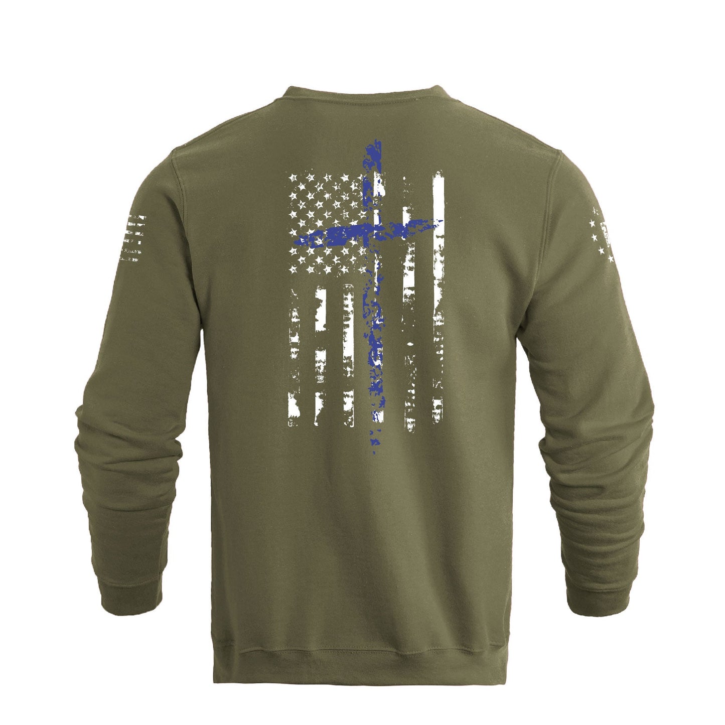 Men's 100% Cotton Patriotic American Flag with Cross  Graphic Sweatshirts