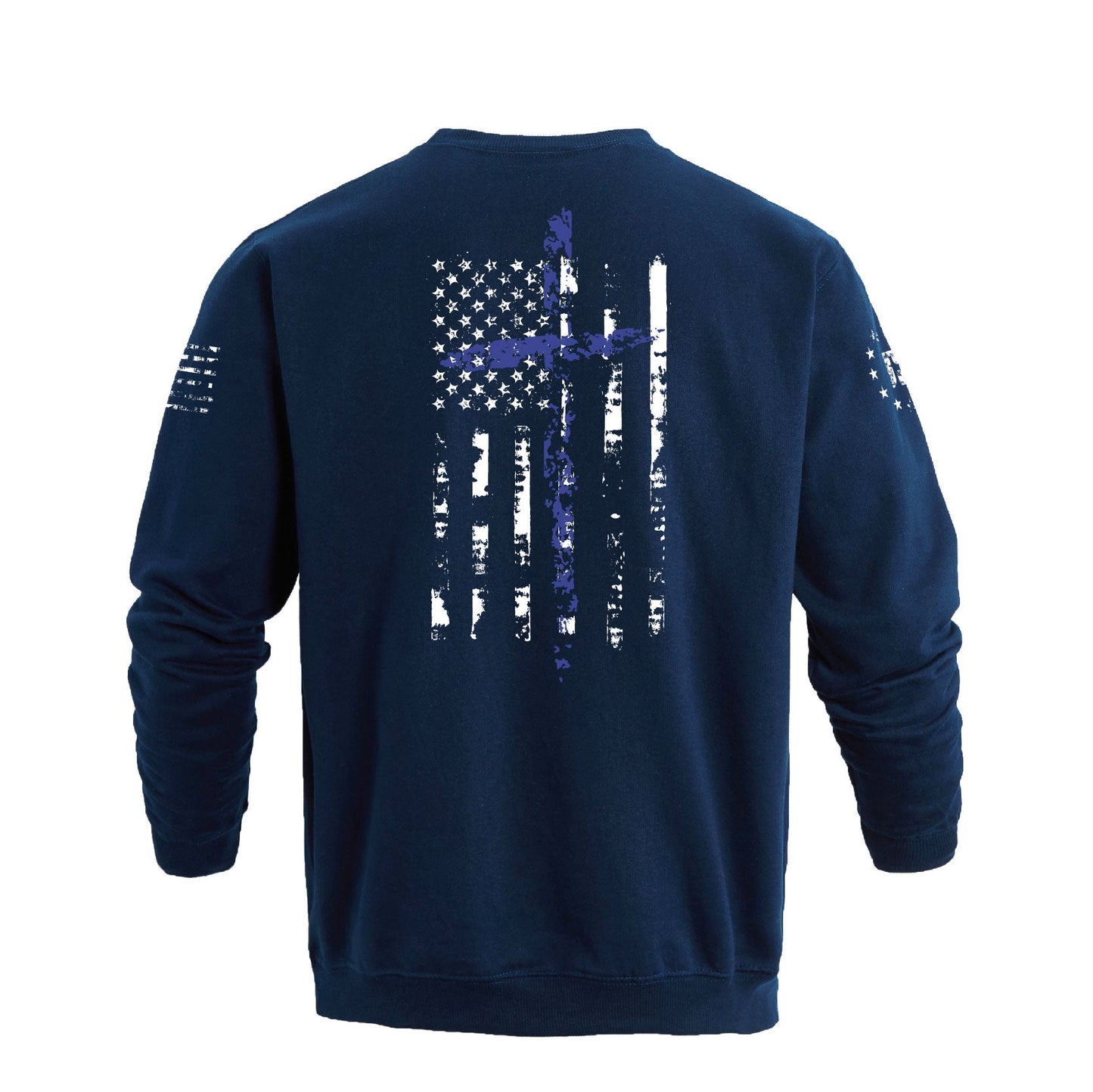 Men's 100% Cotton Patriotic American Flag with Cross  Graphic Sweatshirts