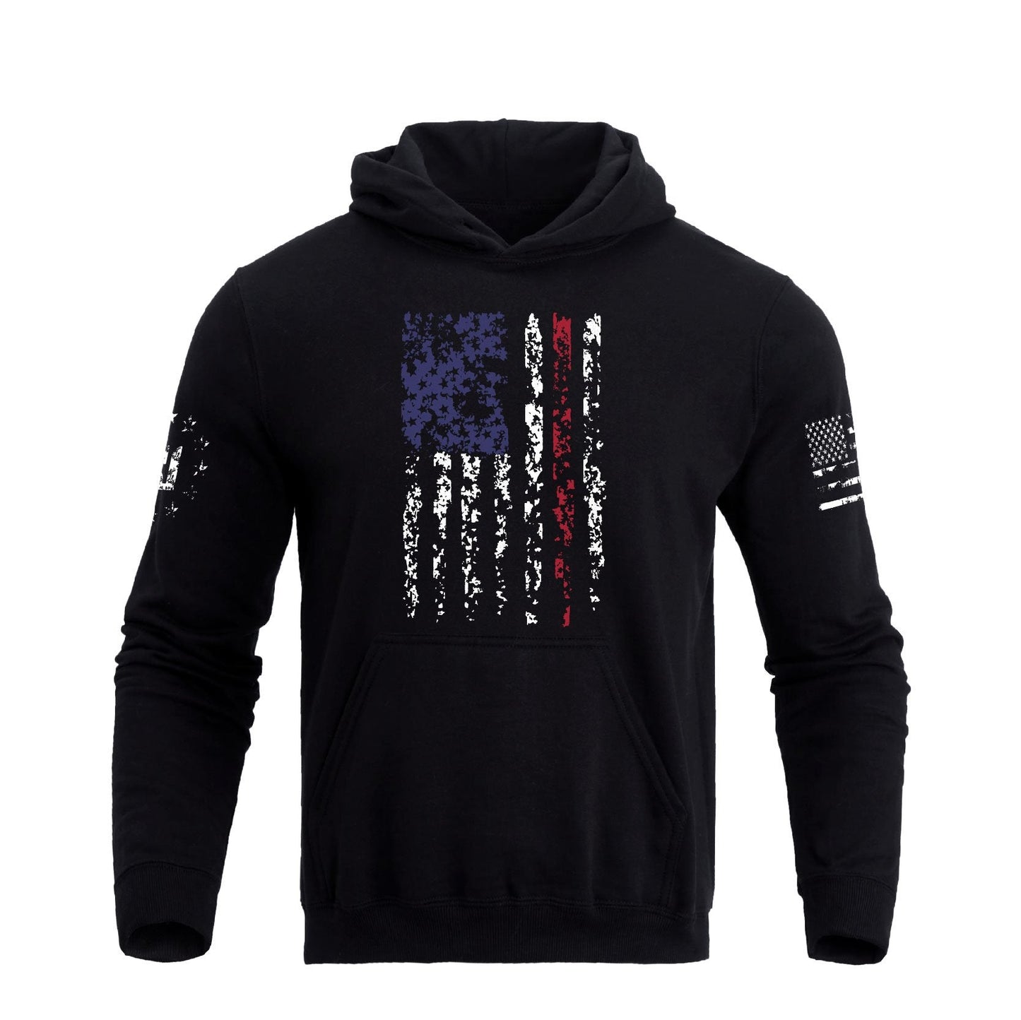 Men's 100% Cotton Patriotic American Flag Graphic Hoodie