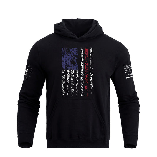 Men's 100% Cotton Patriotic American Flag Graphic Hoodie