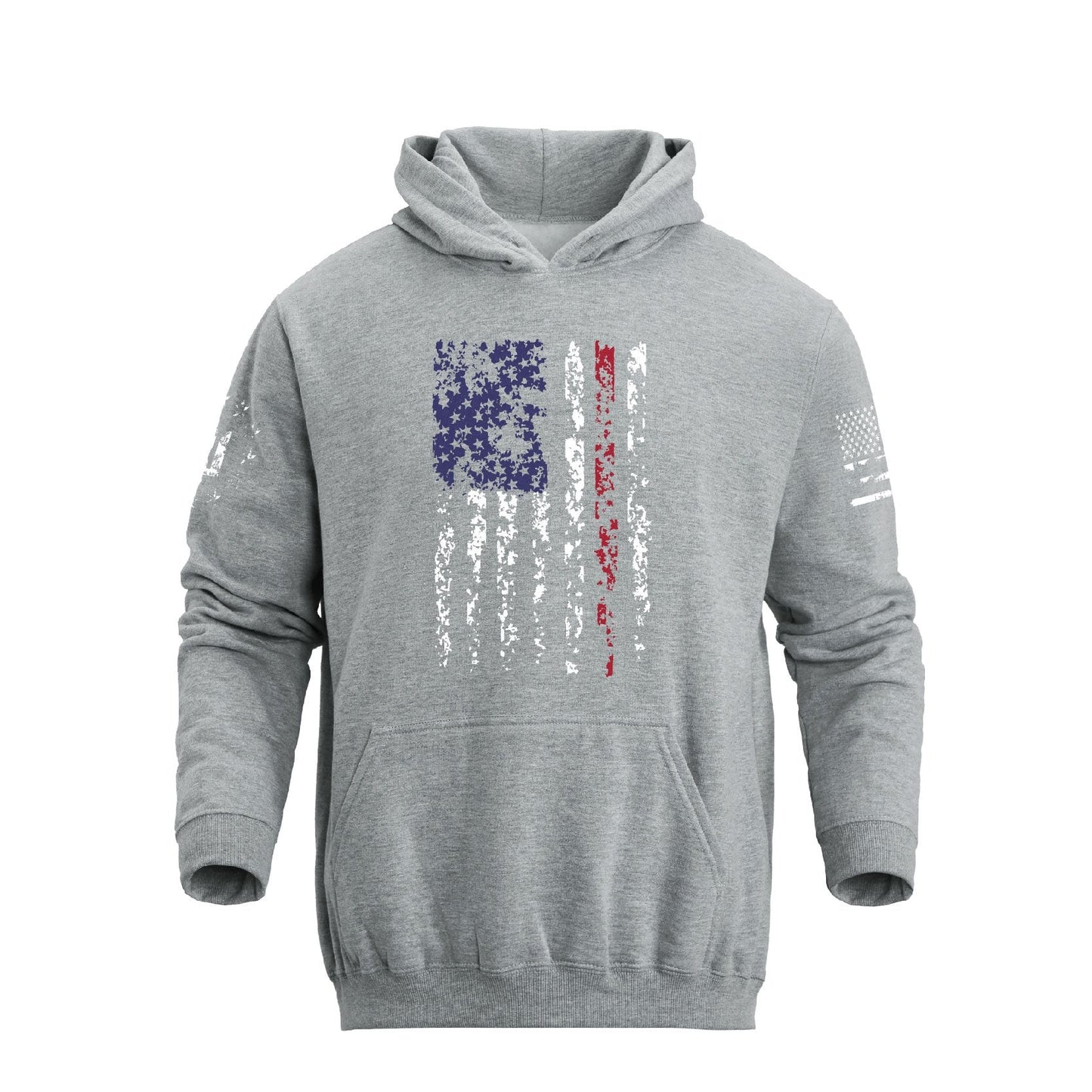 Men's 100% Cotton Patriotic American Flag Graphic Hoodie