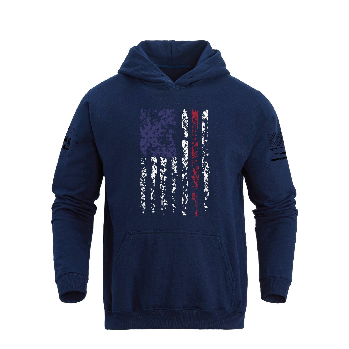 Men's 100% Cotton Patriotic American Flag Graphic Hoodie