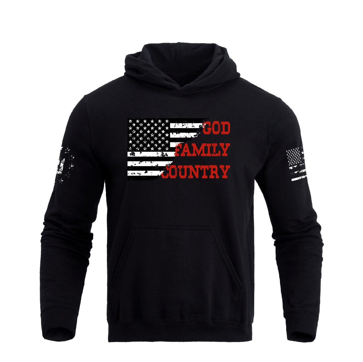 Men's 100% Cotton Patriotic American Flag GFC Midweight Hoodies