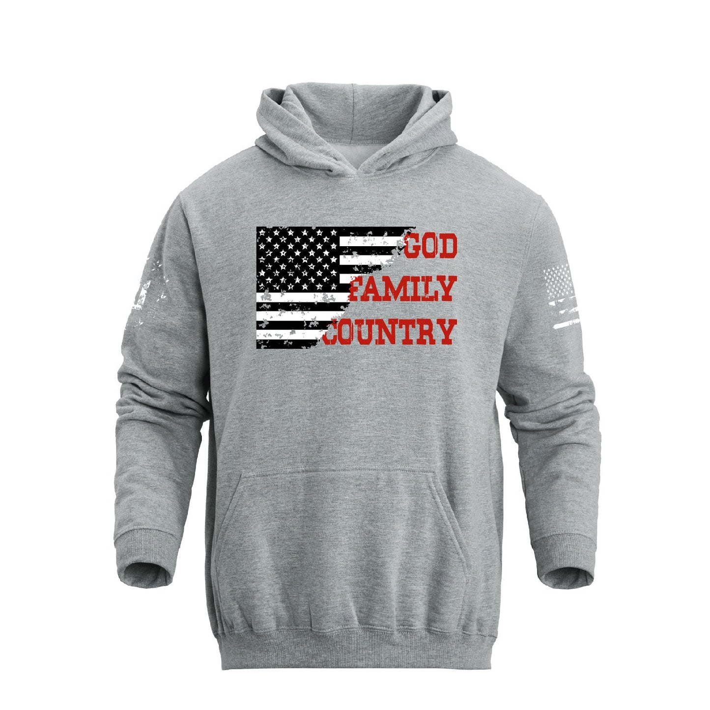 Men's 100% Cotton Patriotic American Flag GFC Midweight Hoodies