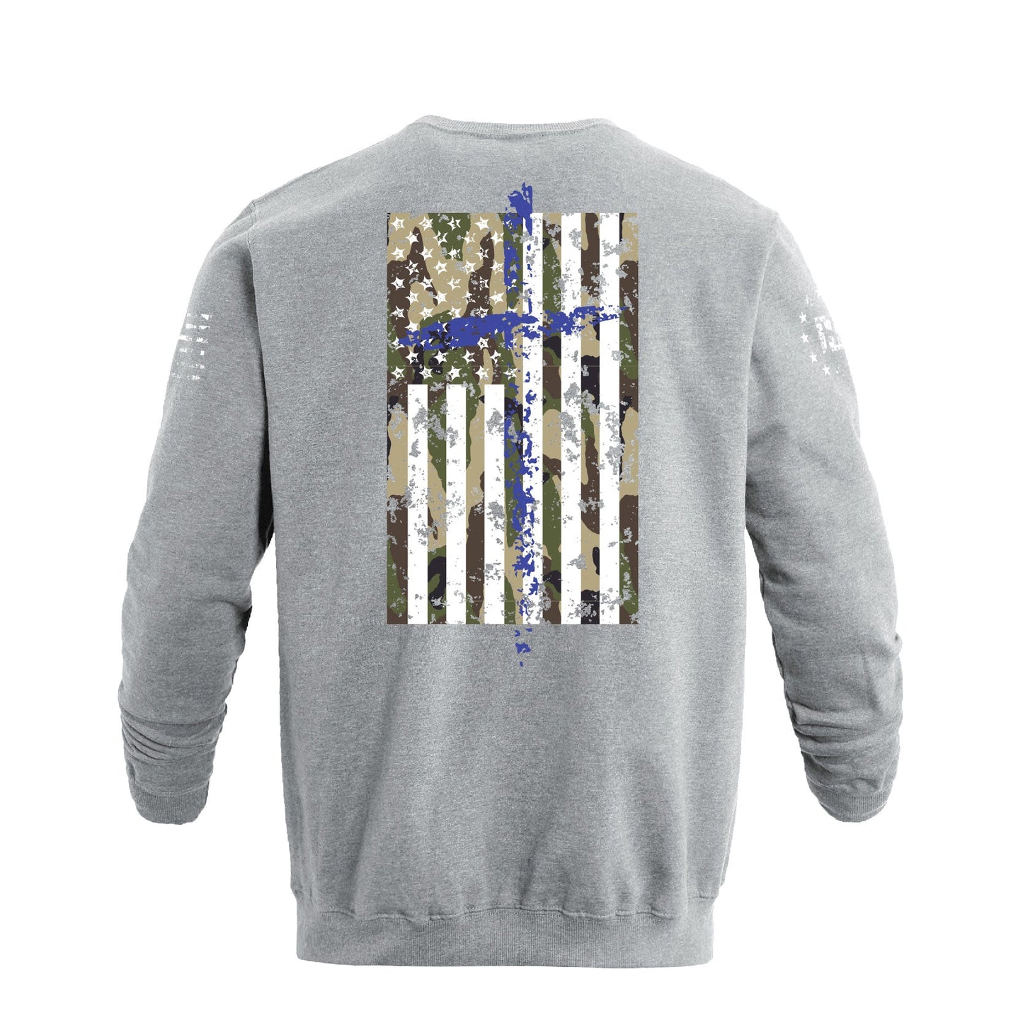 Men's 100% Cotton Patriotic American Flag Camouflage Cross Graphic Midweight Sweatshirts