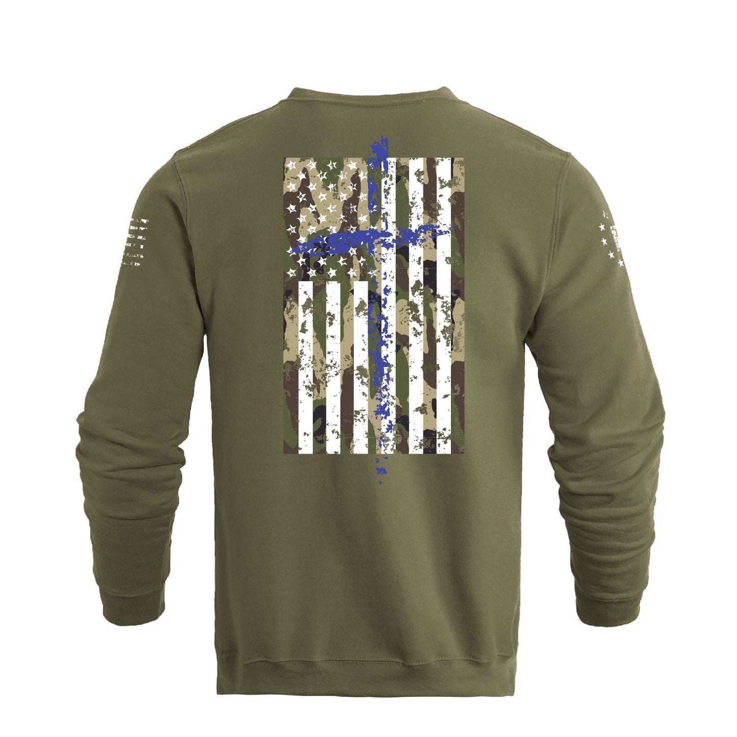 Men's 100% Cotton Patriotic American Flag Camouflage Cross Graphic Midweight Sweatshirts