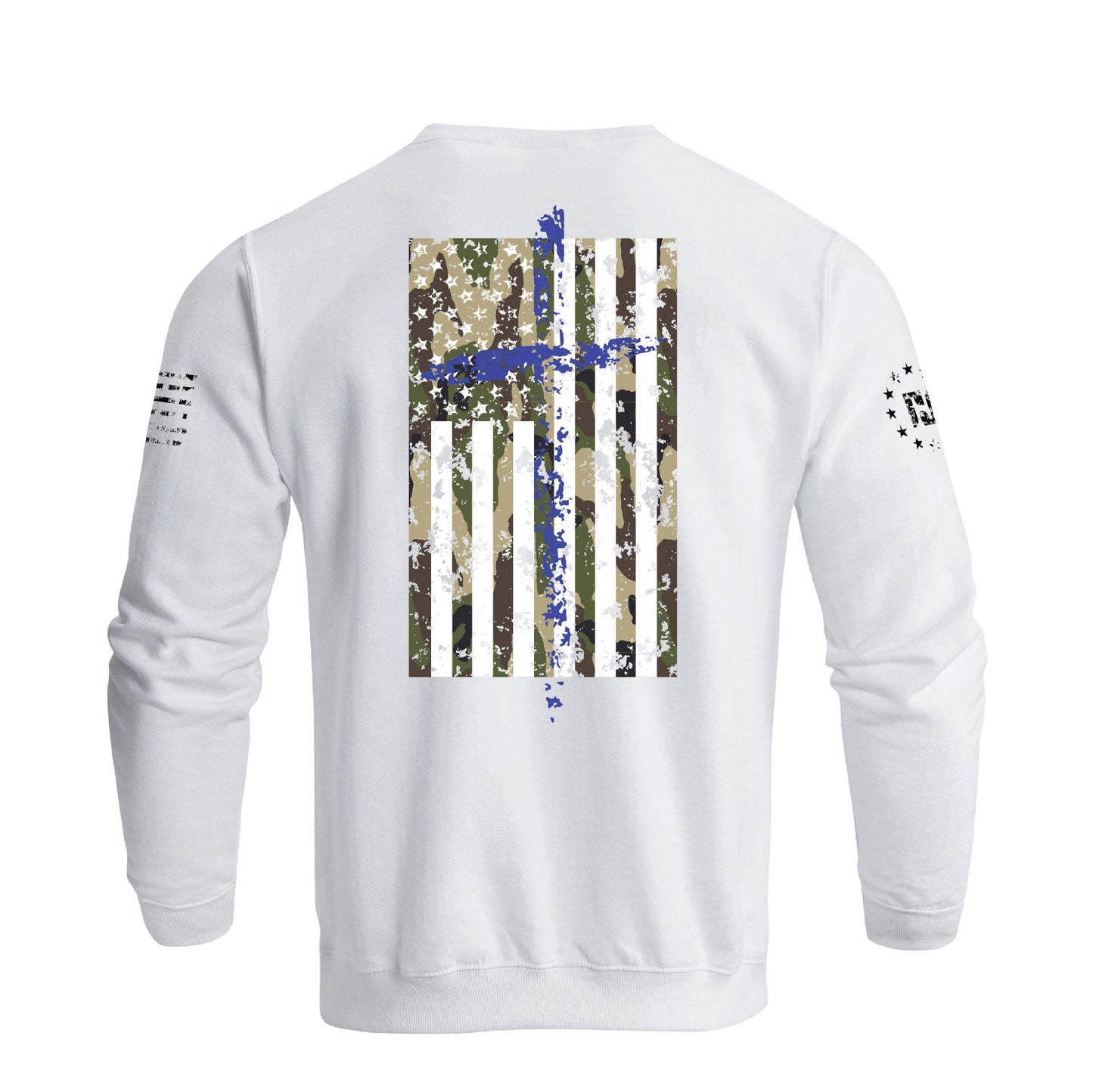 Men's 100% Cotton Patriotic American Flag Camouflage Cross Graphic Midweight Sweatshirts