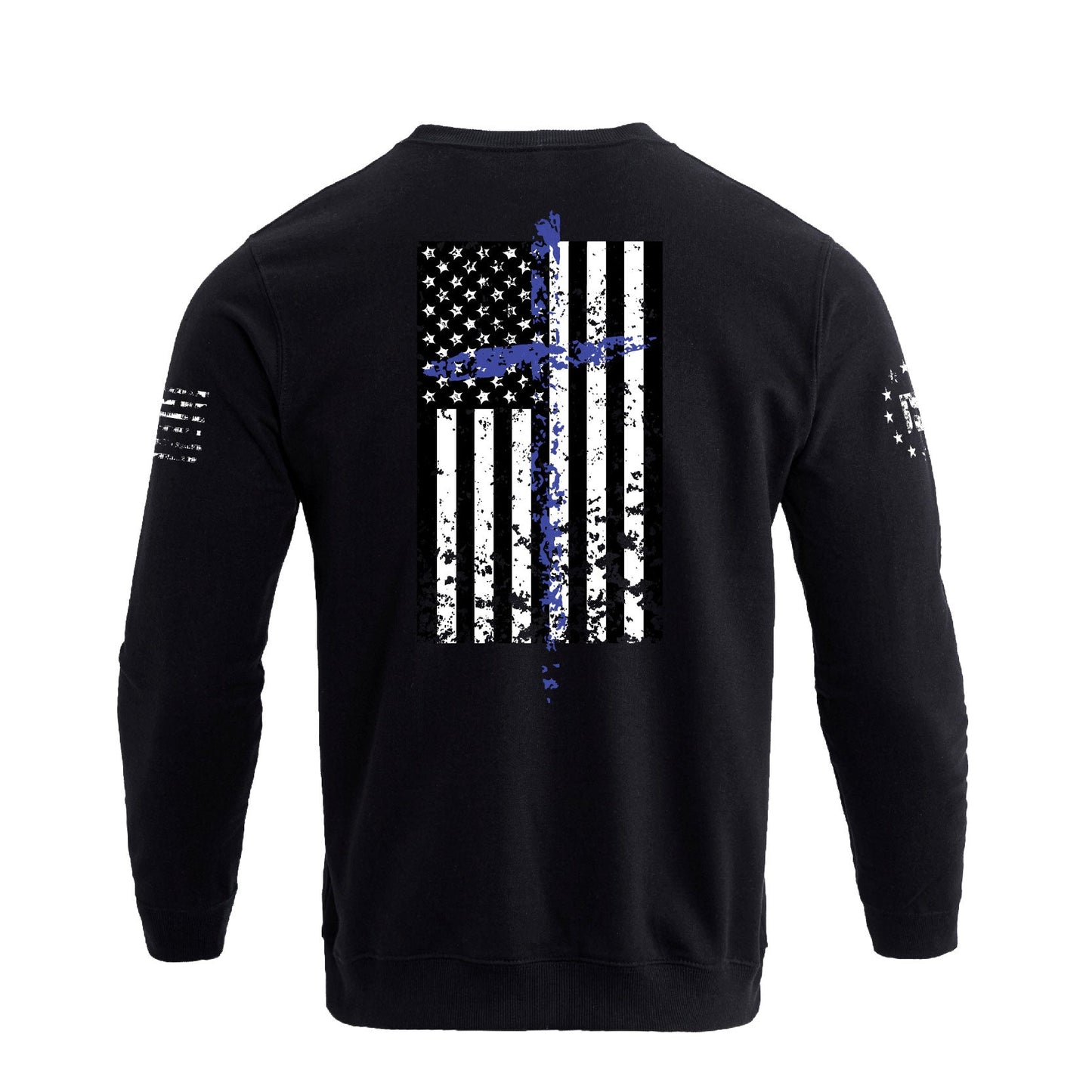 Men's 100% Cotton Patriotic American Flag  Cross Graphic Midweight Sweatshirts