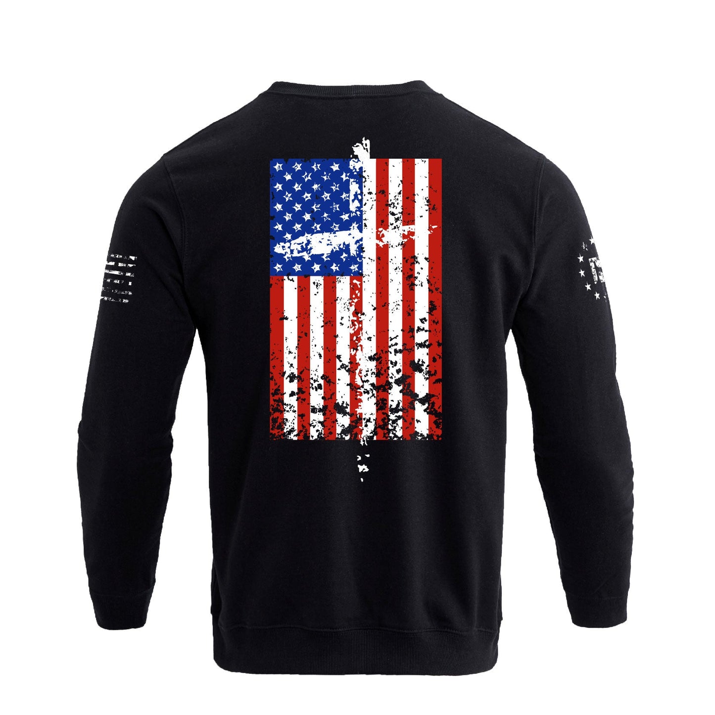 Men's 100% Cotton Patriotic American Flag  Cross Graphic Midweight Sweatshirts