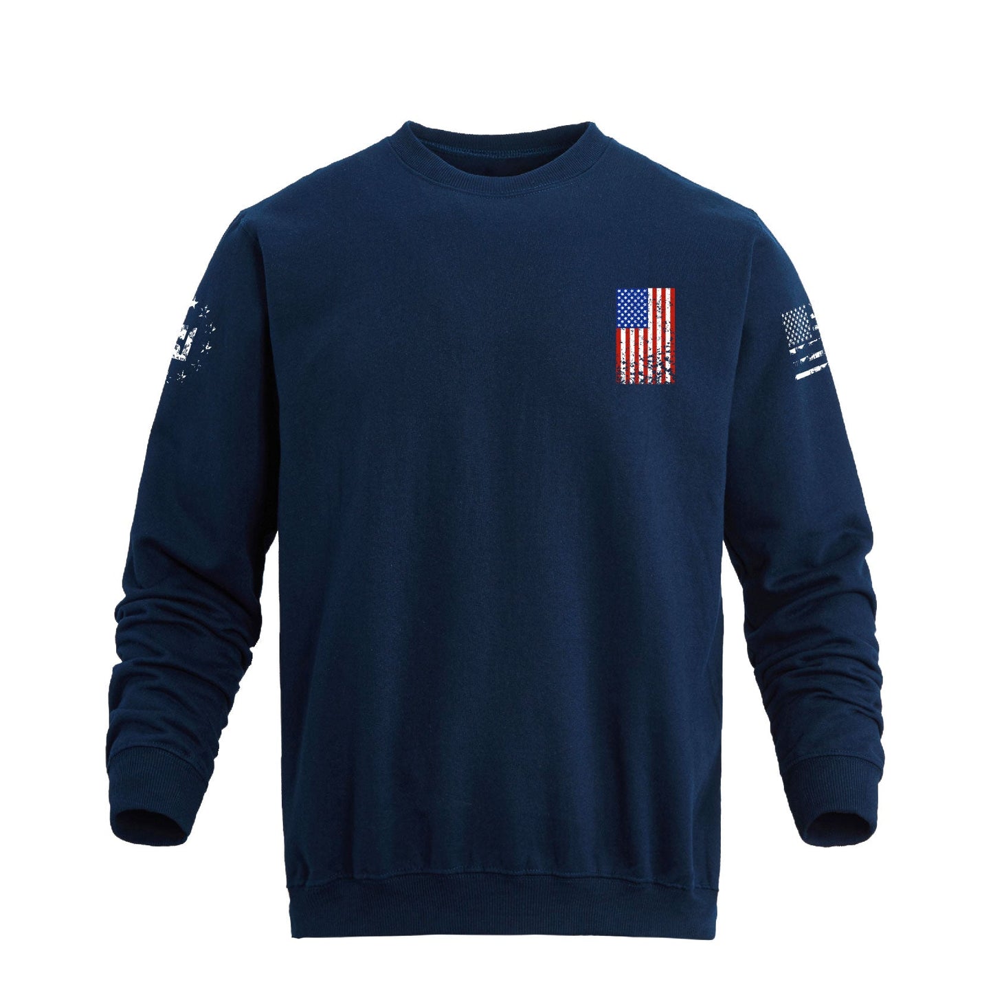 Men's 100% Cotton Patriotic American Flag  Cross Graphic Midweight Sweatshirts