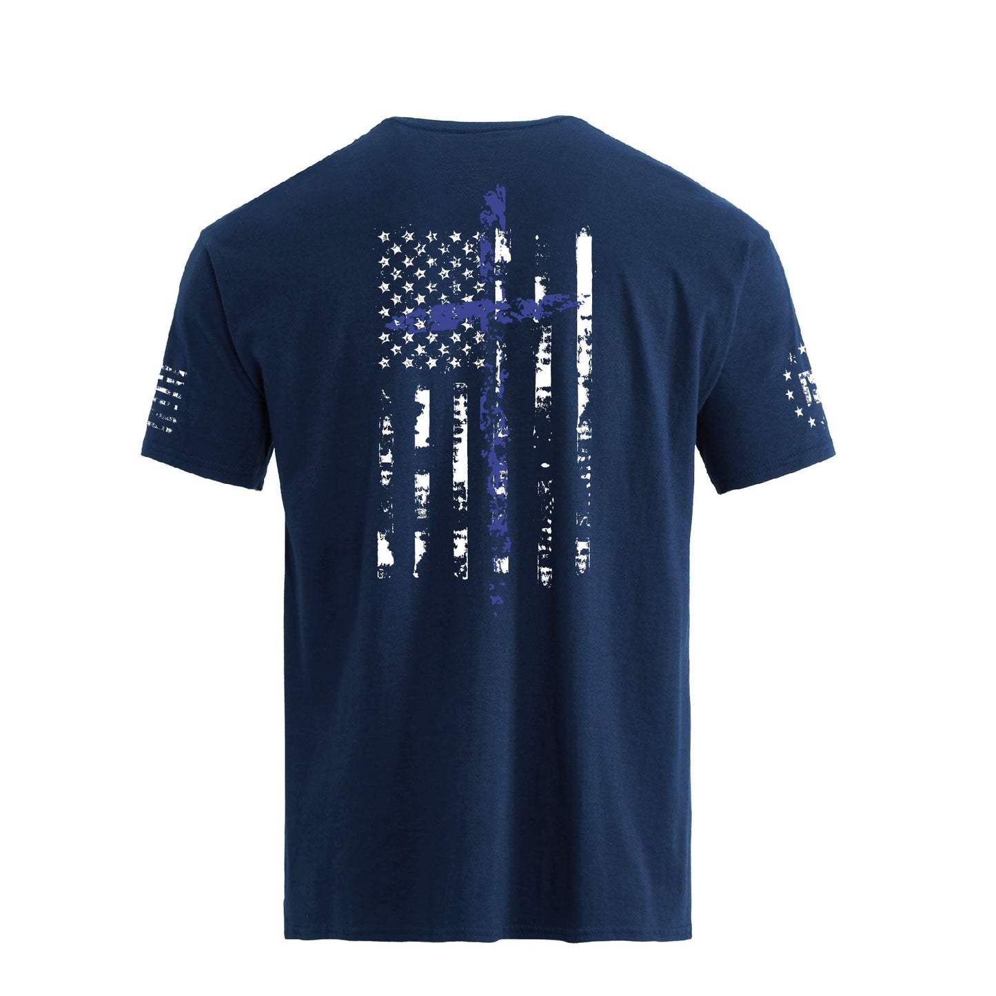 Men's 100% Cotton Patriotic American Flag with Cross Graphic T-shirts