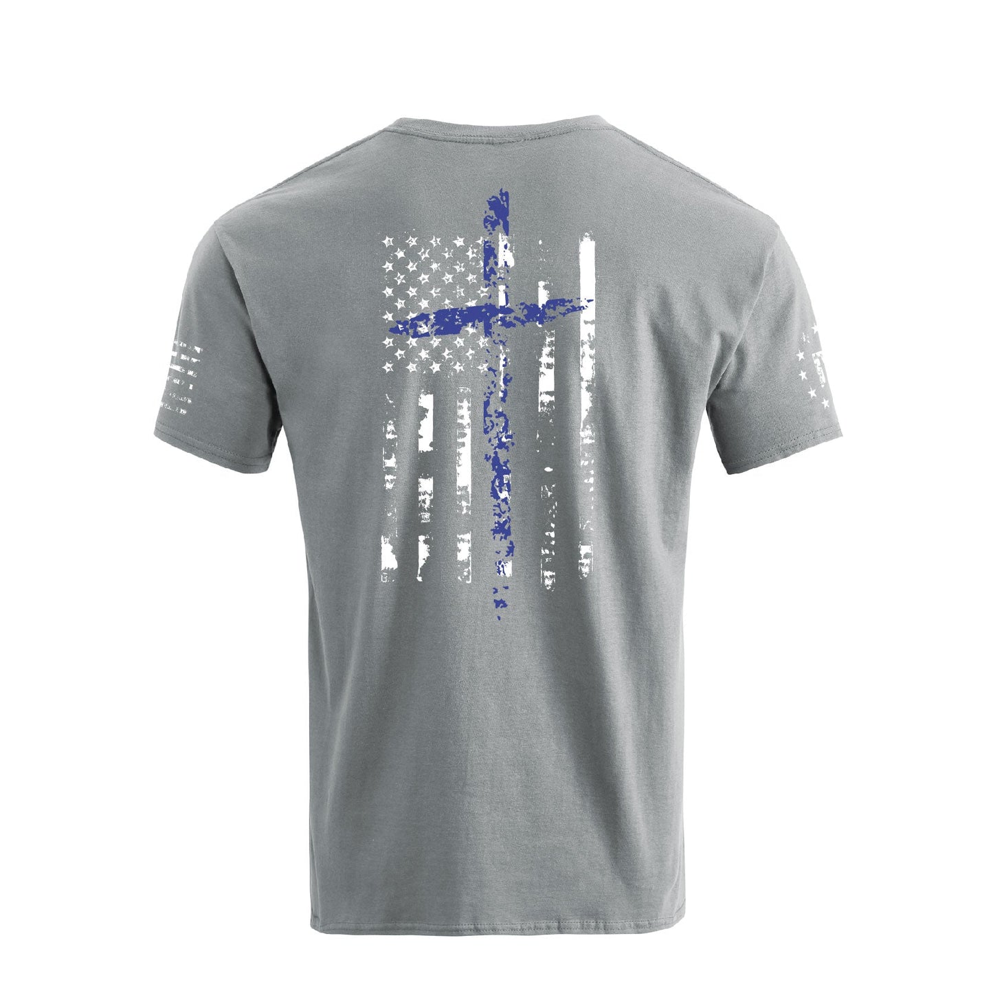 Men's 100% Cotton Patriotic American Flag with Cross Graphic T-shirts