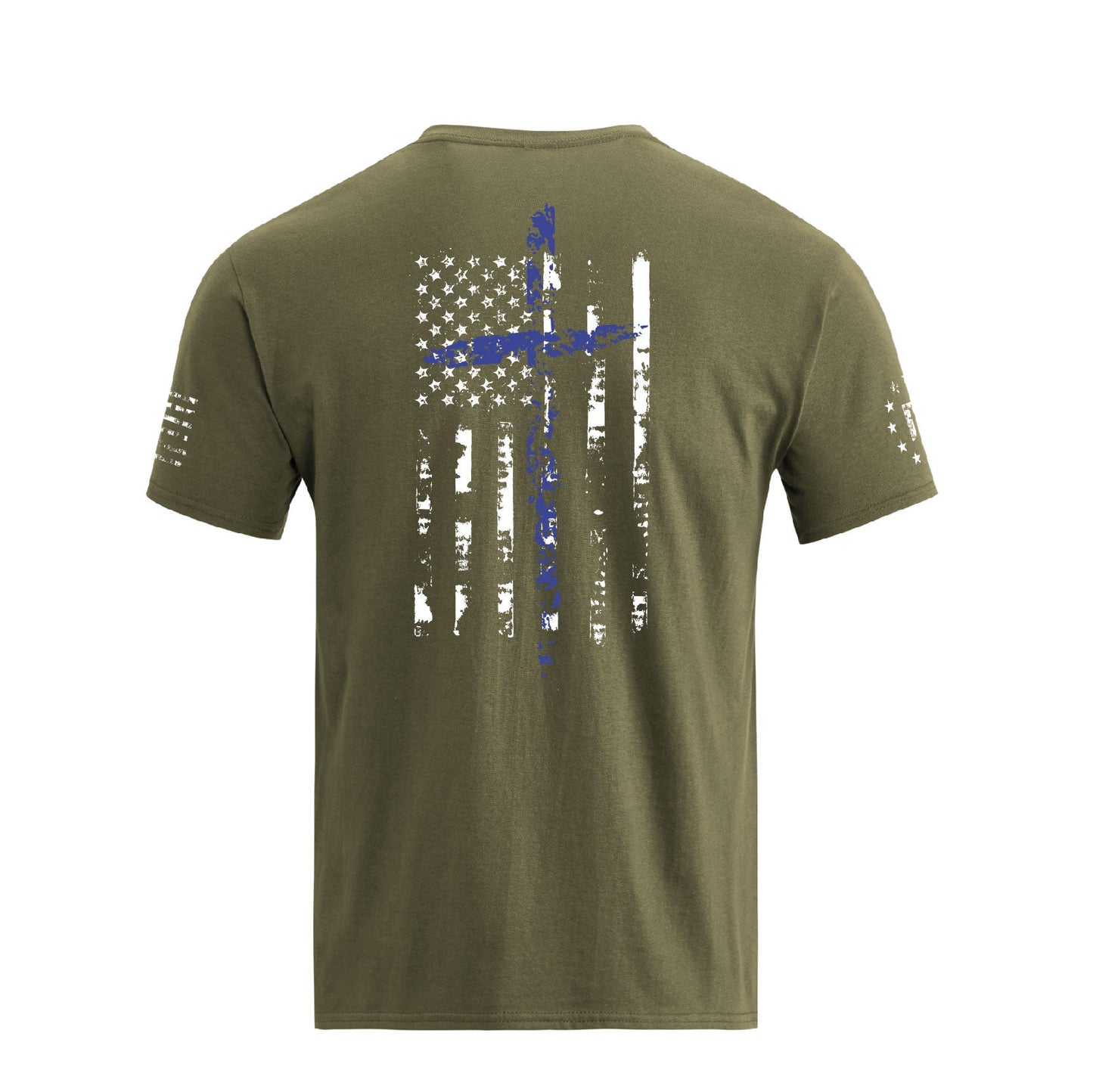 Men's 100% Cotton Patriotic American Flag with Cross Graphic T-shirts