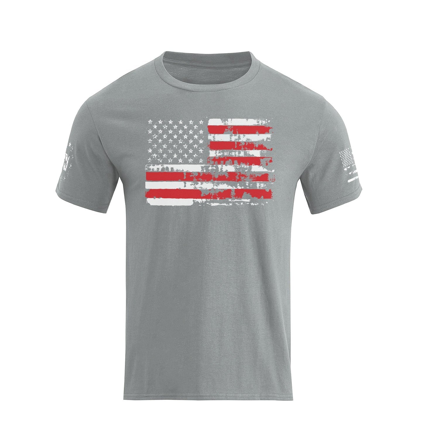 Men's 100% Cotton Patriotic American Flag Graphic Short-sleeve T-shirt