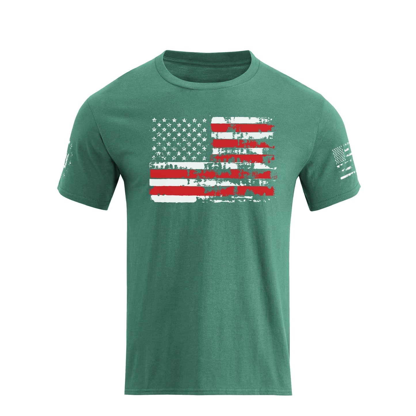 Men's 100% Cotton Patriotic American Flag Graphic Short-sleeve T-shirt