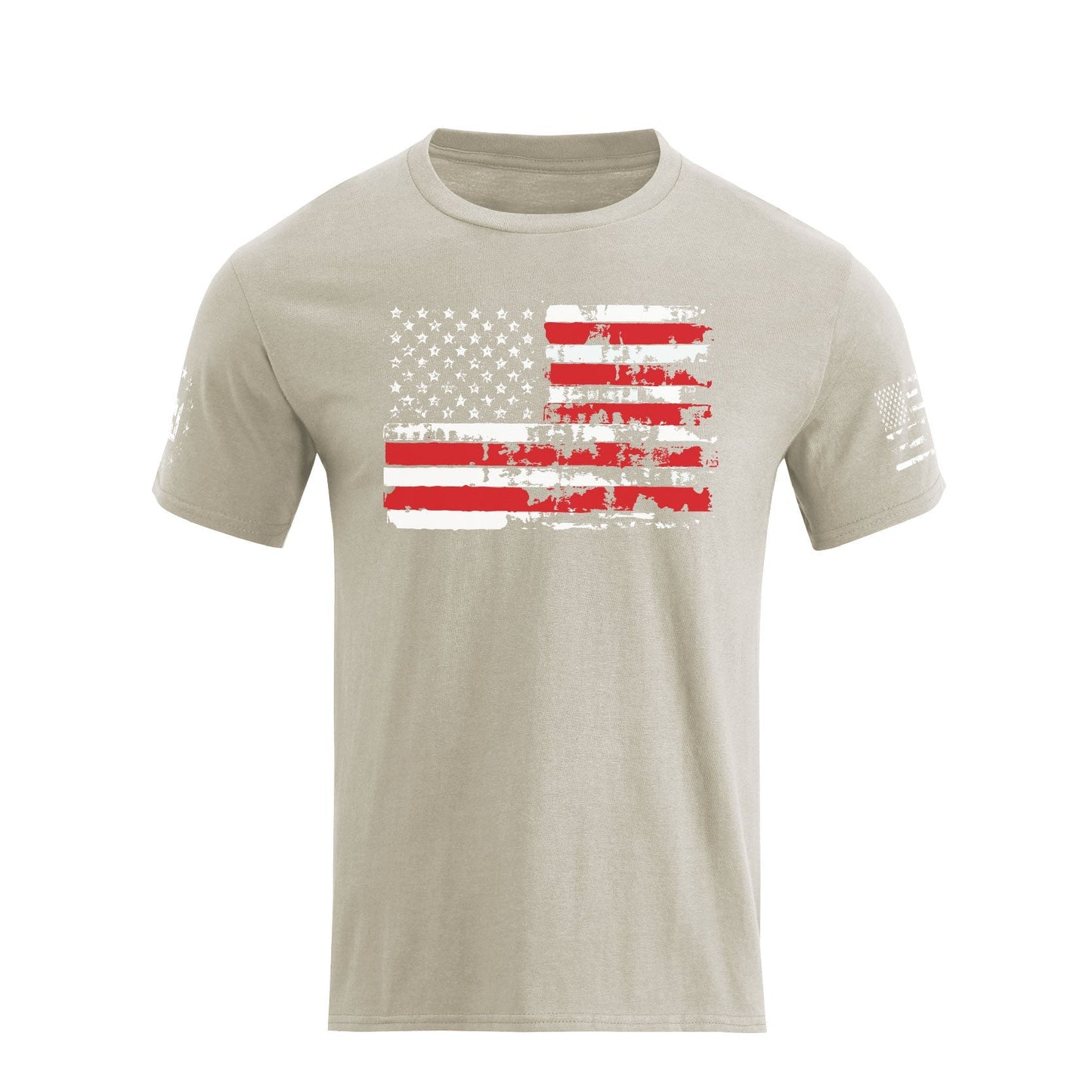 Men's 100% Cotton Patriotic American Flag Graphic Short-sleeve T-shirt