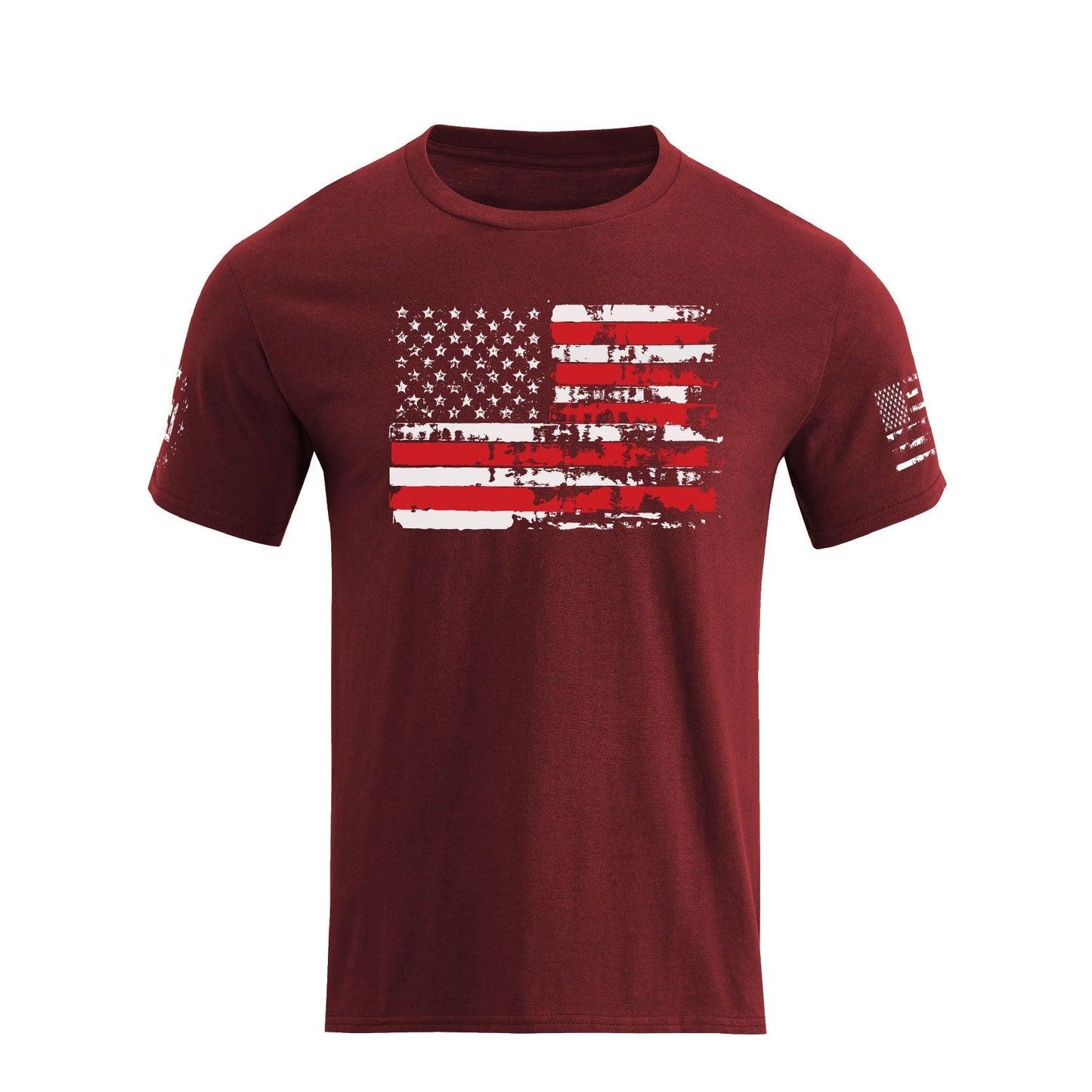 Men's 100% Cotton Patriotic American Flag Graphic Short-sleeve T-shirt