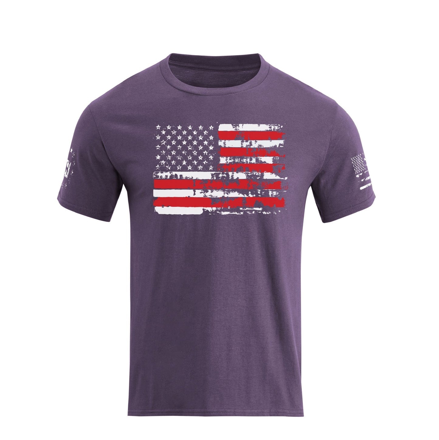 Men's 100% Cotton Patriotic American Flag Graphic Short-sleeve T-shirt