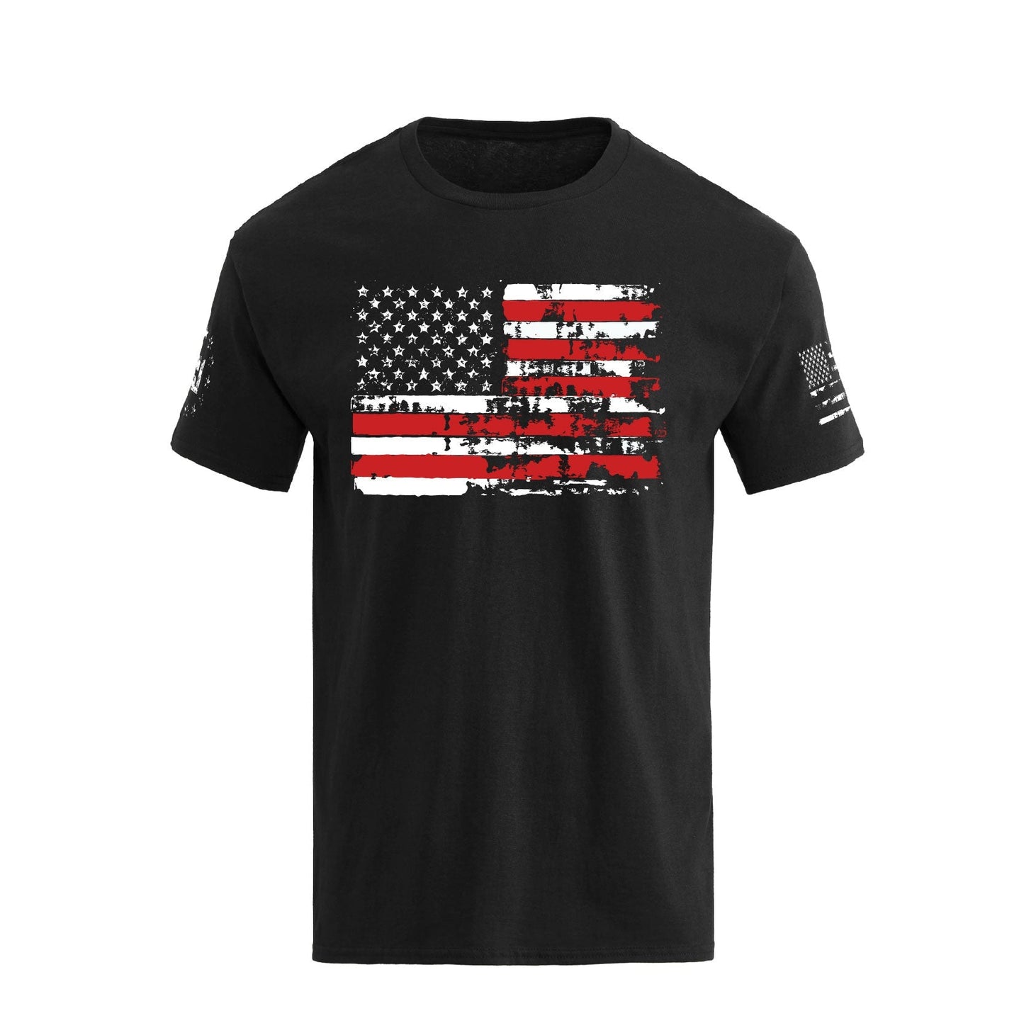 Men's 100% Cotton Patriotic American Flag Graphic Short-sleeve T-shirt