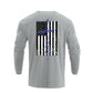 Men's 100% Cotton Patriotic American Flag Cross Graphic Midweight Long Sleeve T-shirts