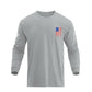 Men's 100% Cotton Patriotic American Flag Cross Graphic Midweight Long Sleeve T-shirts