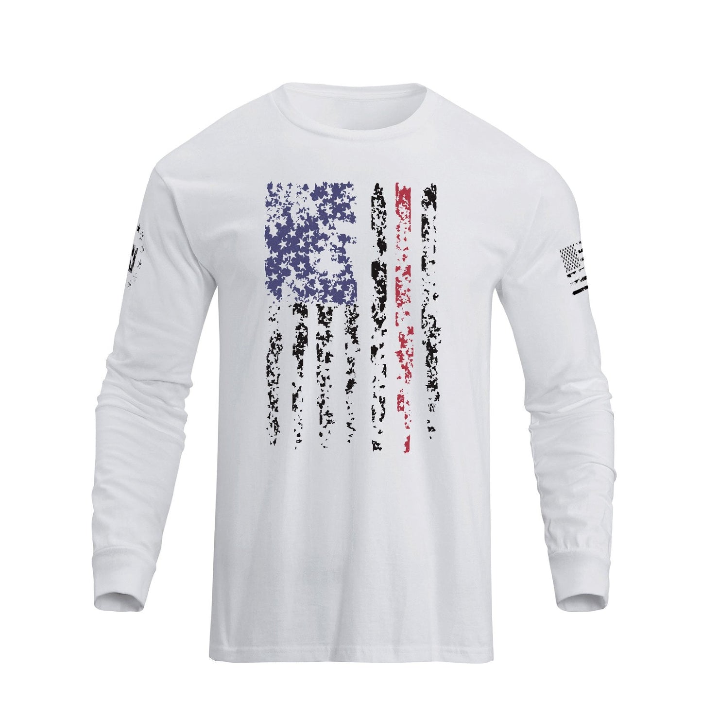 Men's American Flag Shield Graphic Long Sleeve  T-Shirt