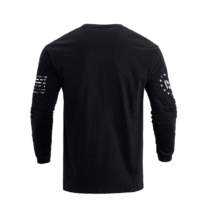 Men's American Flag Shield Graphic Long Sleeve  T-Shirt