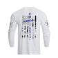 Men's 100% Cotton American Flag Cross Overlay Long Sleeve T-Shirt