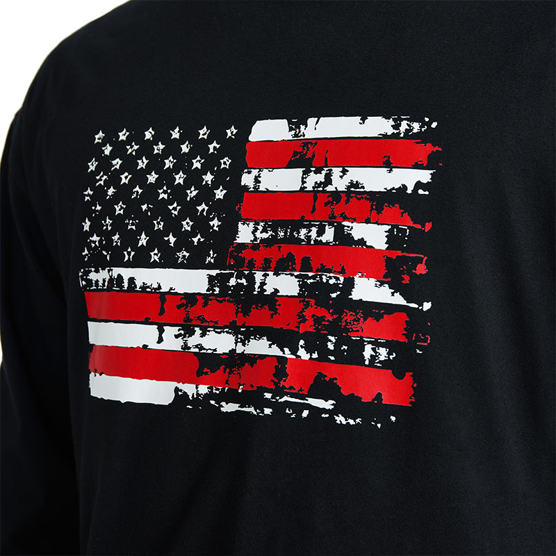 Men's American Flag Graphic Long Sleeve T-Shirt