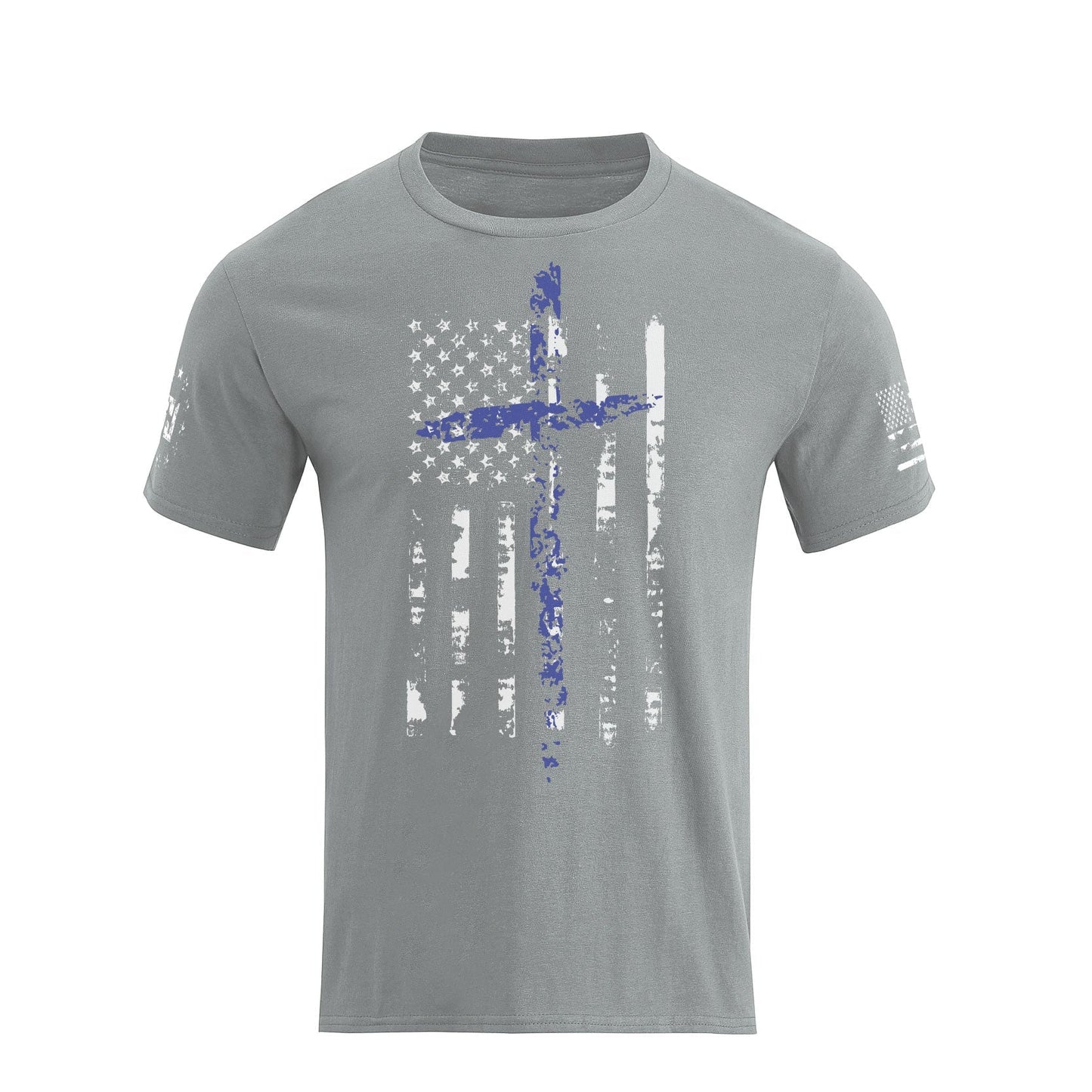 Men's American Flag Cross Overlay Graphic T-Shirt