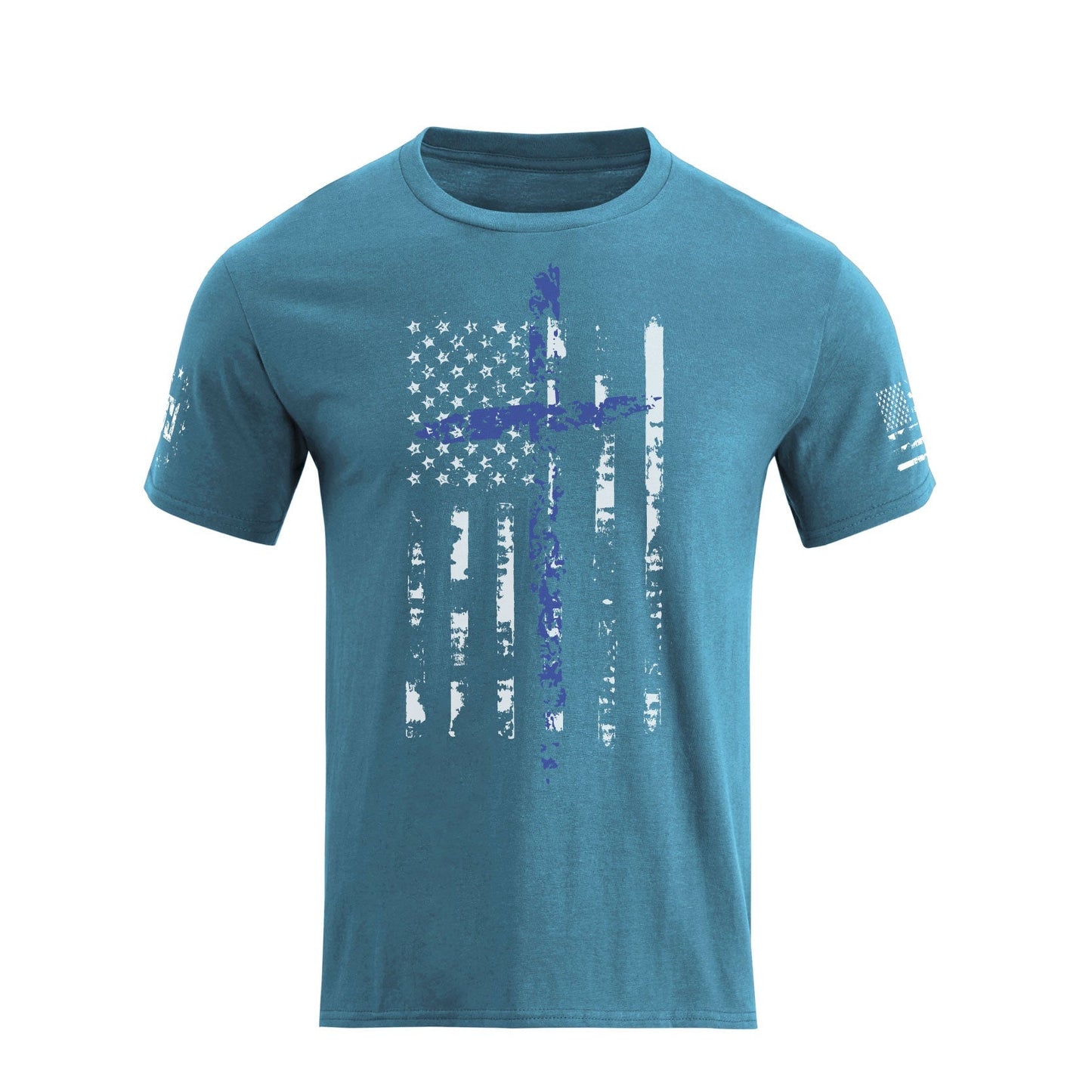 Men's American Flag Cross Overlay Graphic T-Shirt