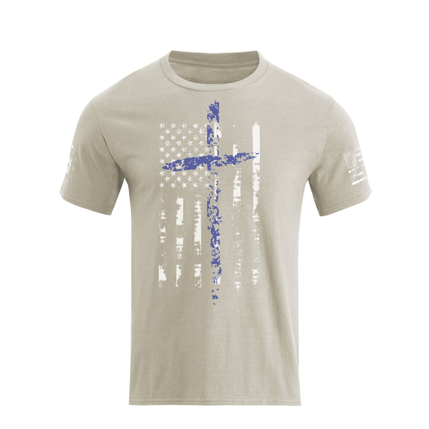 Men's American Flag Cross Overlay Graphic T-Shirt