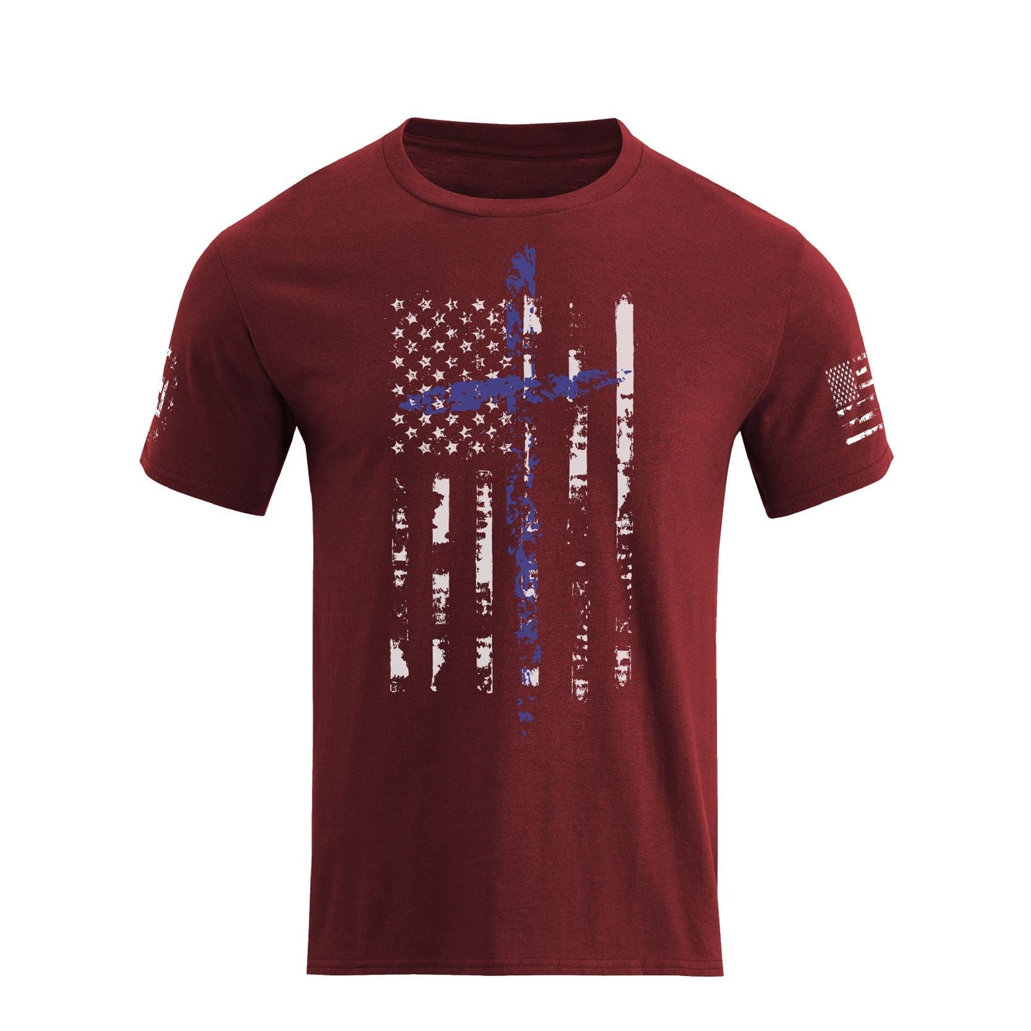 Men's American Flag Cross Overlay Graphic T-Shirt