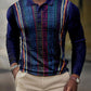 Men's Striped Rectangular Retro Casual Polo Shirt