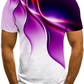 Men's 3D Abstract Print T-Shirt Blue L